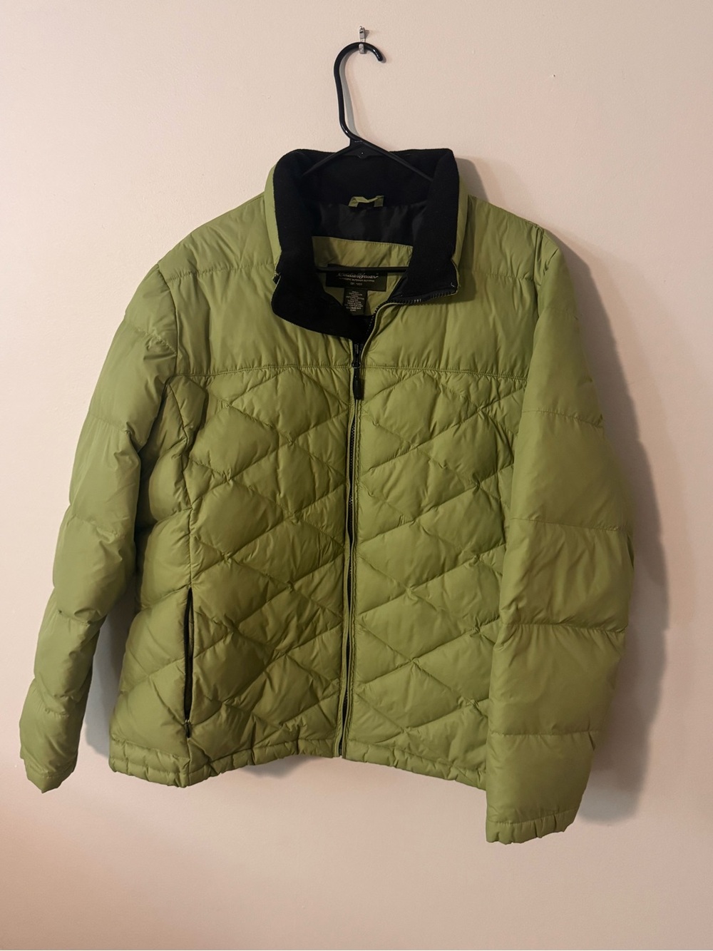Eddie Bauer Olive Green Quilted Puffer Jacket